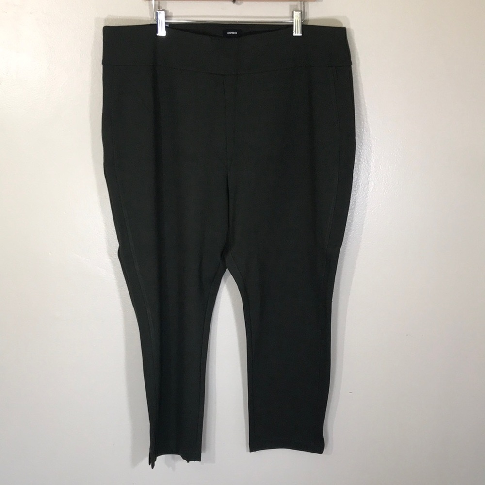 Express Women's XXL Ponte Pant Rosin Green Stretch Business Casual NEW